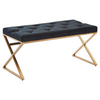 KLOP, tekstil črna  - zlate barve/črna, Design, kovina/tekstil (90/46/44cm) - MID.YOU