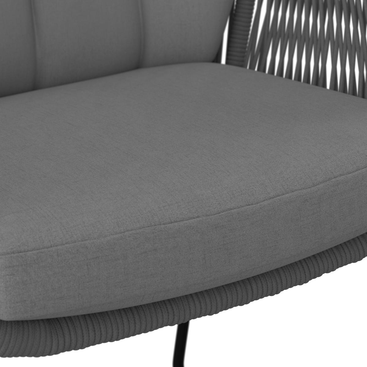 GARTENSESSEL - Schwarz/Weiß, MODERN, Kunststoff/Textil (59/87/68cm) - Ambia Garden