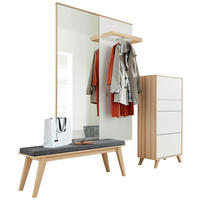 GARDEROBE 3-teilig  in  - Eschefarben/Weiß, Design, Holz - Invivus