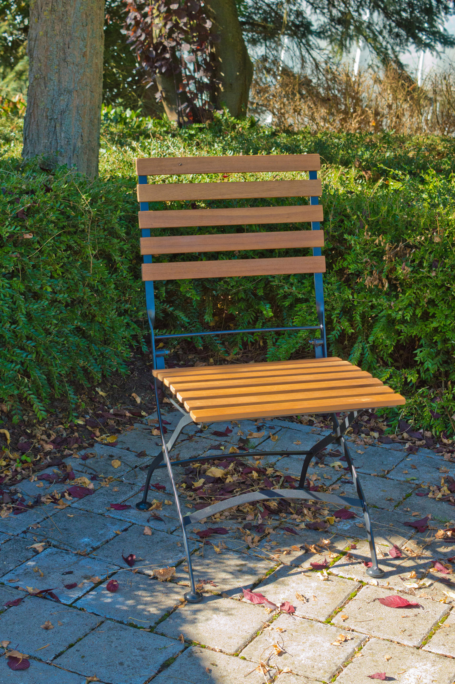 GARTENKLAPPSTUHL-SET Akazie Eisen Anthrazit, Akaziefarben  - Anthrazit/Akaziefarben, Basics, Holz/Metall (45/89/58cm) - Gardenson