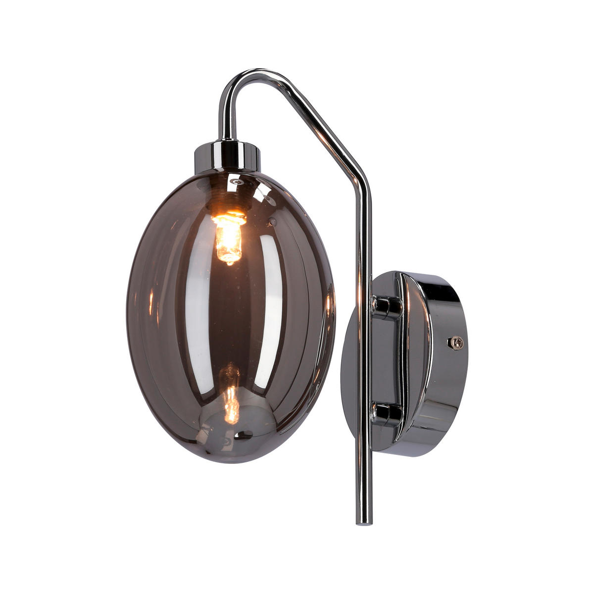 WANDLEUCHTE Lukka 17/10/25 cm   - Chromfarben/Edelstahlfarben, Design, Glas/Metall (17/10/25cm)