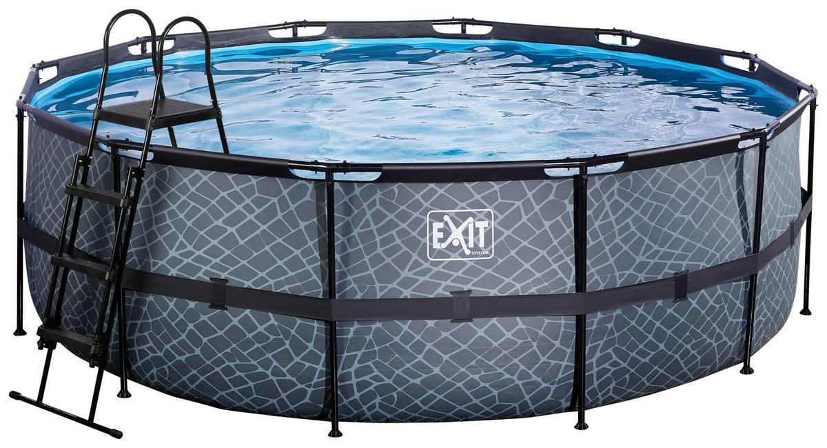 EXIT POOL STONE 427X122 STONE 427/122 cm  - Grau, KONVENTIONELL, Metall (427/122cm) - EXIT Toys