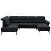 WOHNLANDSCHAFT in Echtleder Anthrazit  - Anthrazit/Schwarz, Design, Leder/Metall (206/336/181cm) - Beldomo Speed