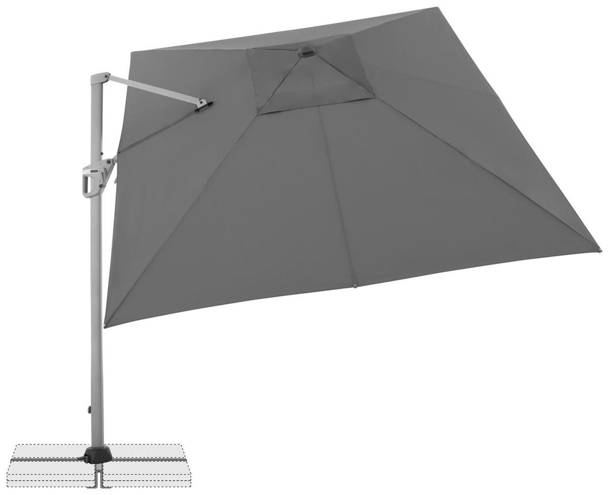 AMPELSCHIRM 350x260 cm Anthrazit  - Anthrazit/Silberfarben, Basics, Textil/Metall (350/260cm) - Doppler