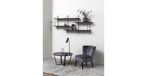 COUCHTISCH 77/77/44 cm rund Schwarz - Schwarz, Design, Holzwerkstoff/Metall (77/77/44cm) - Carryhome