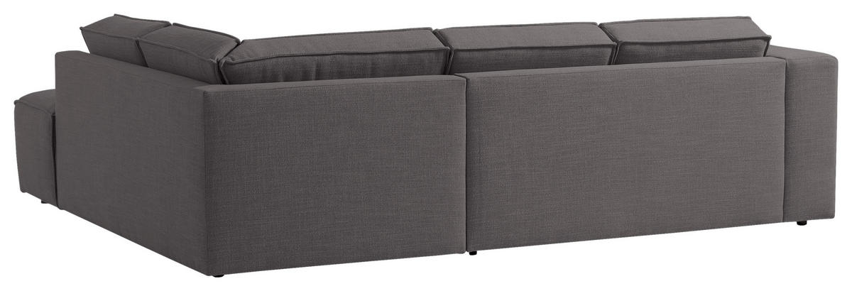 ECKSOFA DICE Dunkelgrau Struktur  - Dunkelgrau/Schwarz, MODERN, Kunststoff/Textil (275/220cm) - Trendmanufaktur