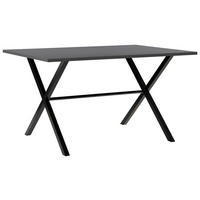 ESSTISCH Anthrazit rechteckig   - Anthrazit/Schwarz, Design, Holzwerkstoff/Metall (140/90/76cm) - Stylife