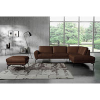 ECKSOFA in Echtleder Dunkelbraun  273/250 cm  - Dunkelbraun/Schwarz, Design, Leder/Metall (273/250cm) - Livetastic