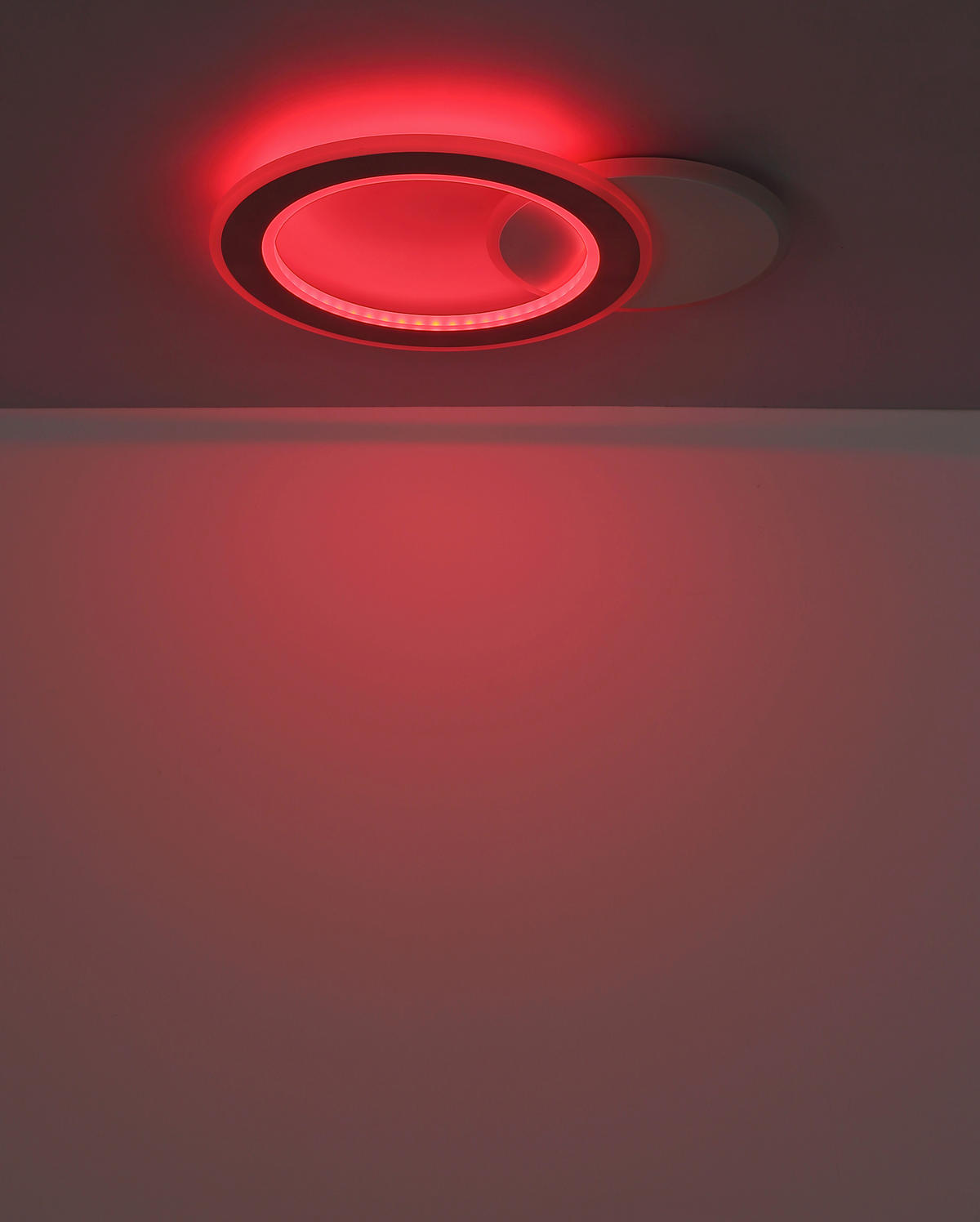 LED-DECKENLEUCHTE 51/38/4 cm   - Hellgrau/Schwarz, Design, Kunststoff/Metall (51/38/4cm) - Globo