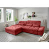 ECKSOFA in Chenille Rot  - Chromfarben/Rot, Design, Textil/Metall (196/300cm) - Livetastic