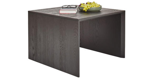 COUCHTISCH in Holz 65/65/46 cm  - Eiche dunkel/Schwarz, Natur, Holz (65/65/46cm) - Valnatura