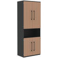 AKTENSCHRANK Anthrazit, Eichefarben  - Eichefarben/Anthrazit, Design, Holzwerkstoff (80/217,4/43cm) - Moderano