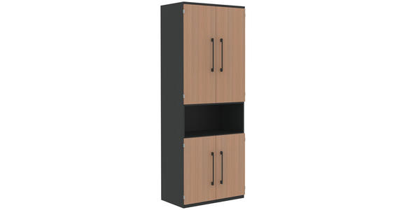 AKTENSCHRANK Anthrazit, Eichefarben - Eichefarben/Anthrazit, Design, Holzwerkstoff (80/217,4/43cm) - Moderano