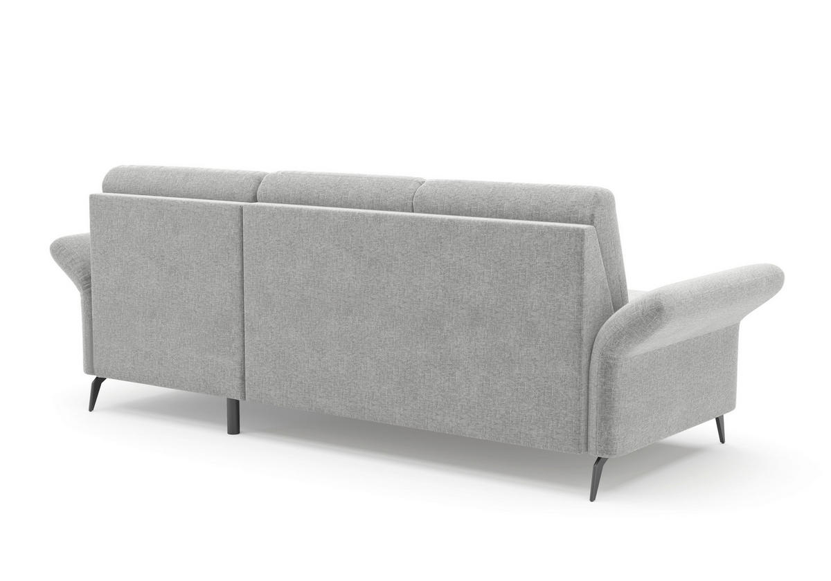ECKSOFA ROCHELLE E Hellgrau Flachgewebe  - Hellgrau/Schwarz, KONVENTIONELL, Textil/Metall (251/164cm) - Sit & More