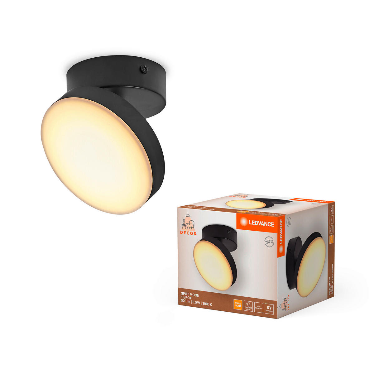 LED-DECKENSTRAHLER 12/12/9,4 cm   - KONVENTIONELL, Metall (12/12/9,4cm) - Ledvance