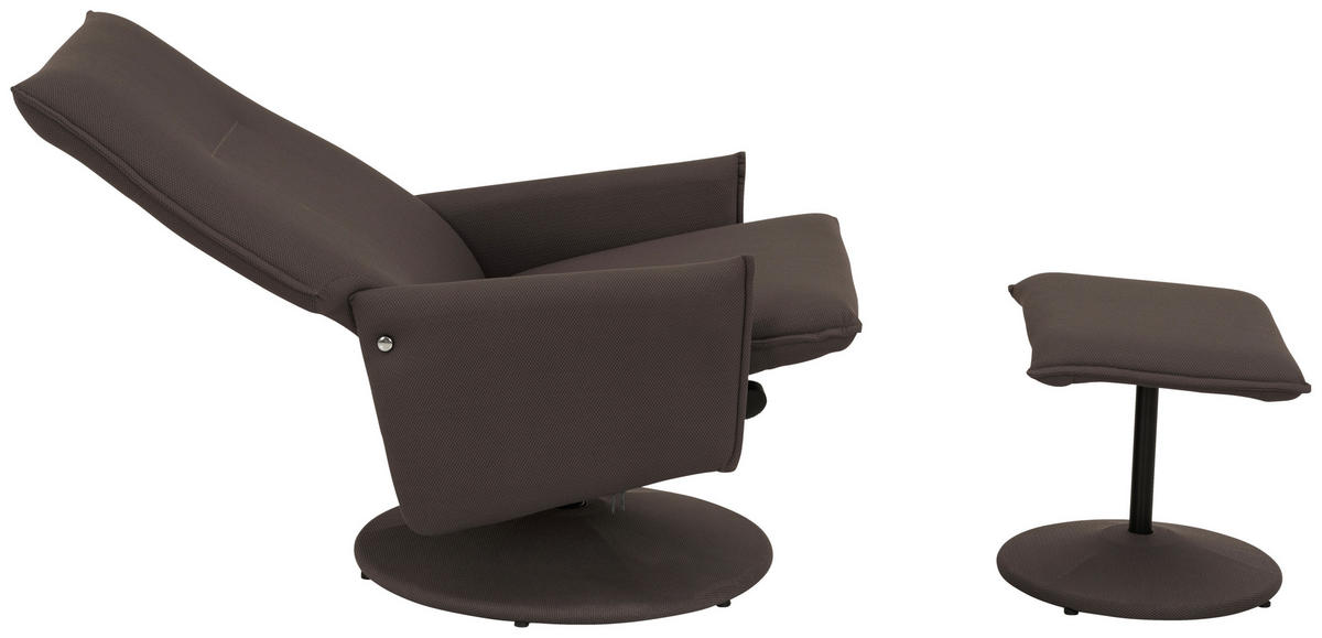 RELAXSESSELSET Webstoff Hocker    - Graubraun/Grau, MODERN, Textil/Metall (69/95/80/80/107,5cm) - P & B