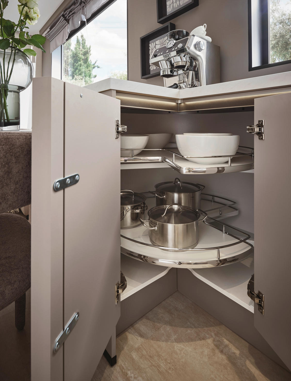 EINBAUKÜCHE   - Grau, Design, Holzwerkstoff - Xora