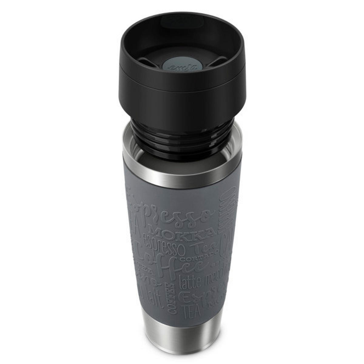 THERMOBECHER TRAVEL MUG 0,5 L  - Grau, Basics, Kunststoff/Metall (0,5l) - Emsa
