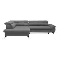 ECKSOFA in Chenille Anthrazit  - Anthrazit/Schwarz, Modern, Textil/Metall (201/296cm) - Livetastic
