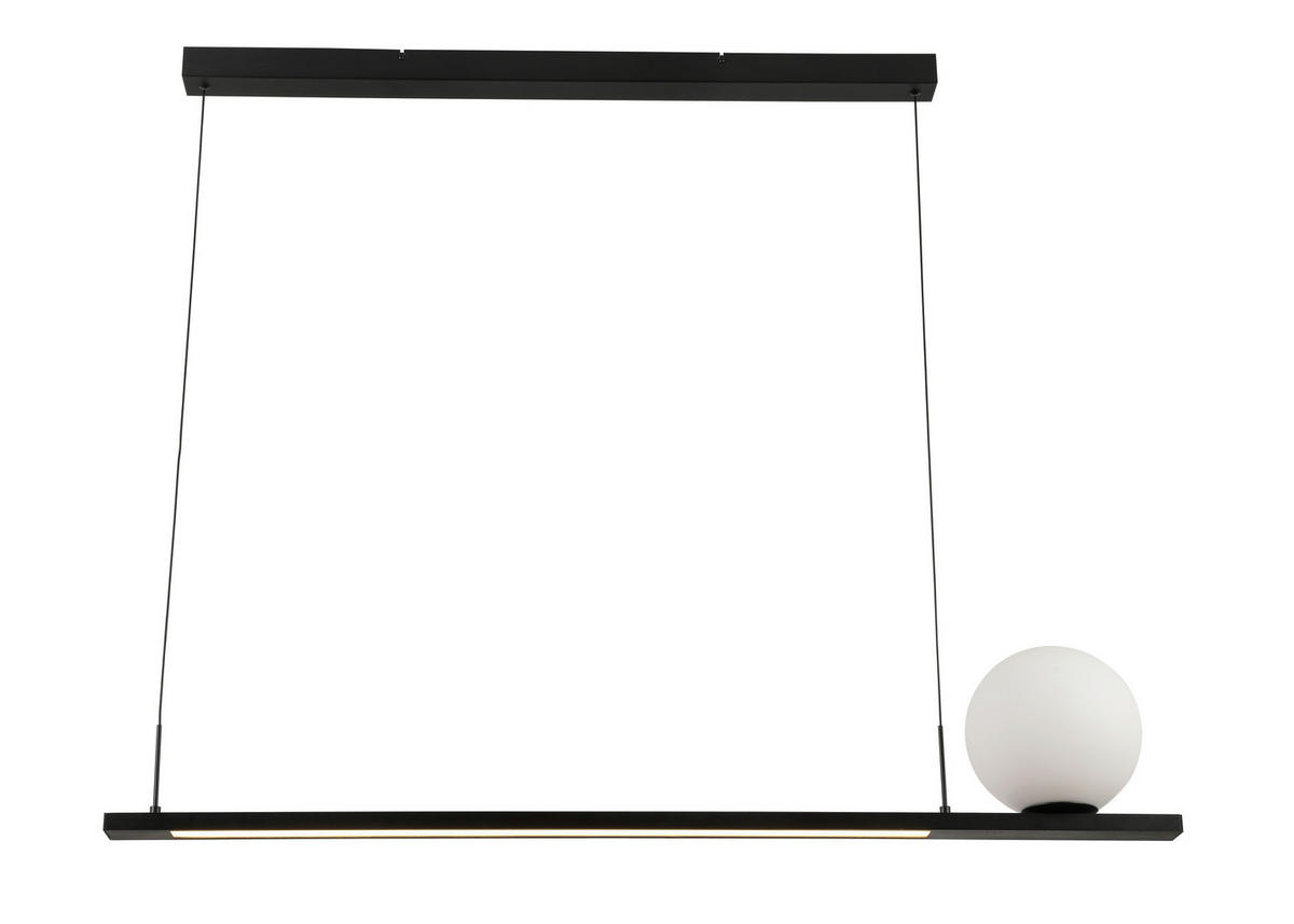 LED-HÄNGELEUCHTE 120/20/200 cm    - Schwarz, Design, Glas/Kunststoff (120/20/200cm) - Dieter Knoll