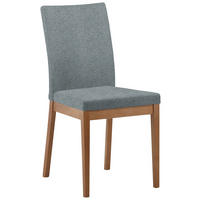 STUHL in Holz, Textil Eichefarben, Blaugrau  - Eichefarben/Blaugrau, KONVENTIONELL, Holz/Textil (47/95/60cm) - Cantus