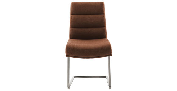 SCHWINGSTUHL in Edelstahl Webstoff - Edelstahlfarben/Rostfarben, Design, Textil/Metall (47/90/64cm) - Dieter Knoll