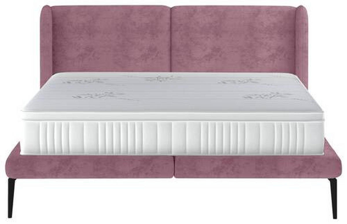 KÁRPITOZOTT ÁGY 180/200 cm  fáradtrózsaszín  - fekete/fáradtrózsaszín, Modern, textil/fém (180/200cm) - Livetastic