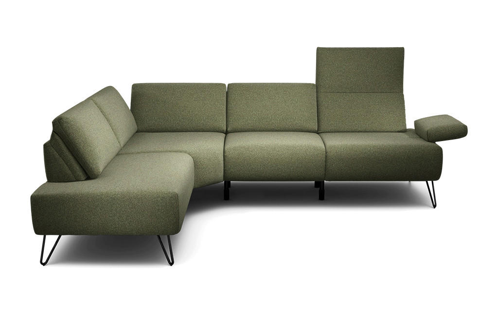 Freisteller von SENSOO ECKSOFA Cosy Waldgrün Chenille.