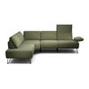 ECKSOFA in Chenille Waldgrün  193/256 cm  - Waldgrün/Schwarz, Design, Textil/Metall (193/256cm) - SENSOO
