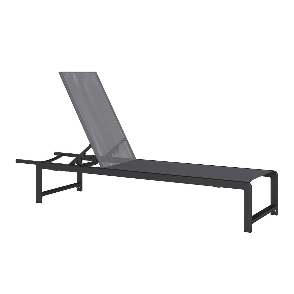 GARTENLIEGE 190/34/60 cm  - Anthrazit/Grau, MODERN, Kunststoff/Metall (190/34/60cm) - Ambia Garden