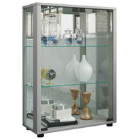 VITRINE in Silberfarben  - Silberfarben, Modern, Glas/Holzwerkstoff (60/80/25cm) - MID.YOU
