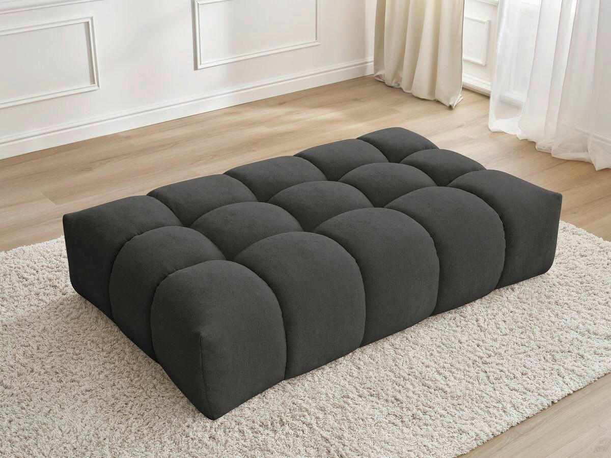 HOCKER EVEREST Struktur Schwarz  - Schwarz, MODERN, Kunststoff/Textil (166/100/40cm)