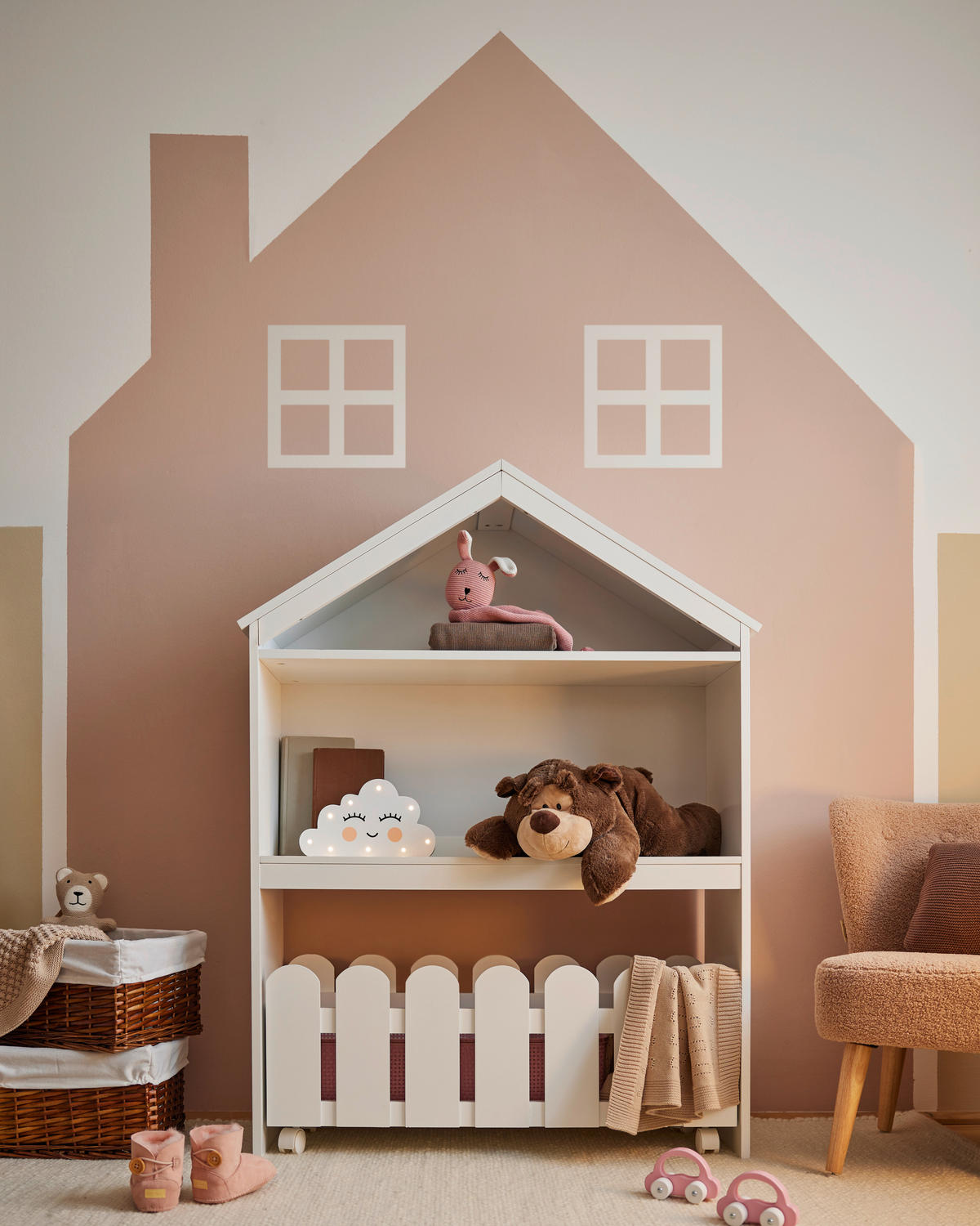 DJEČJI REGAL  HOUSE  - bijela, Basics, drvni materijal/plastika (87/114/30cm) - My Baby Lou