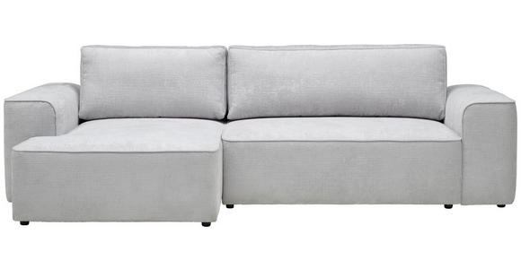 ECKSOFA in Plüsch Grau  - Blaugrau/Schwarz, Design, Kunststoff/Textil (152/288cm) - Xora