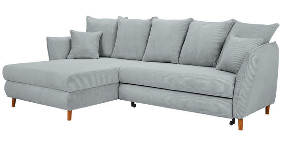 ECKSOFA Hellgrau Cord  - Eichefarben/Hellgrau, KONVENTIONELL, Holz/Textil (284/162cm) - Carryhome