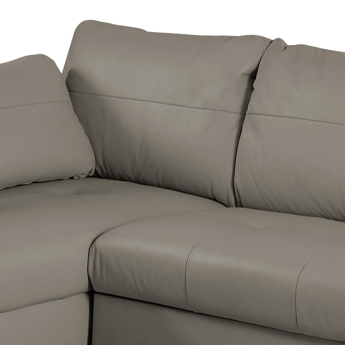 ECKSOFA Schlammfarben Echtleder Lederlook  - Schlammfarben/Buchefarben, Design, Leder/Holz (227/168cm) - Livetastic