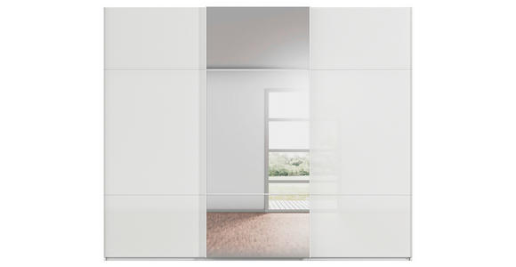 SCHWEBETÜRENSCHRANK 301/223/68 cm 3-türig Weiß - Weiß, KONVENTIONELL, Glas/Holzwerkstoff (301/223/68cm) - Novel