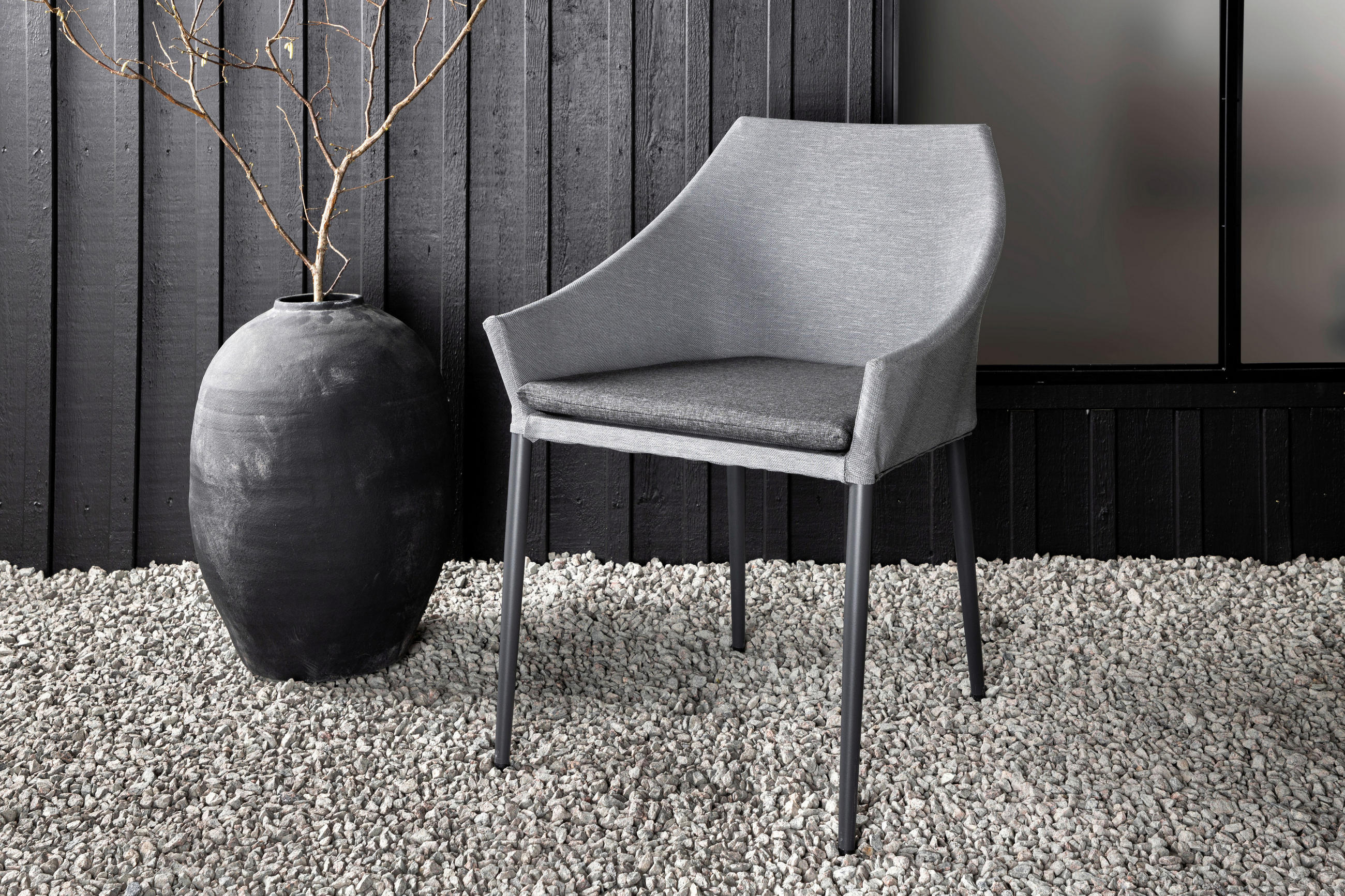 UTESTOLAR SET i metall, textil svart, mörkgrå  - mörkgrå/svart, Klassisk, metall/textil (60/81/62cm) - Gardenson