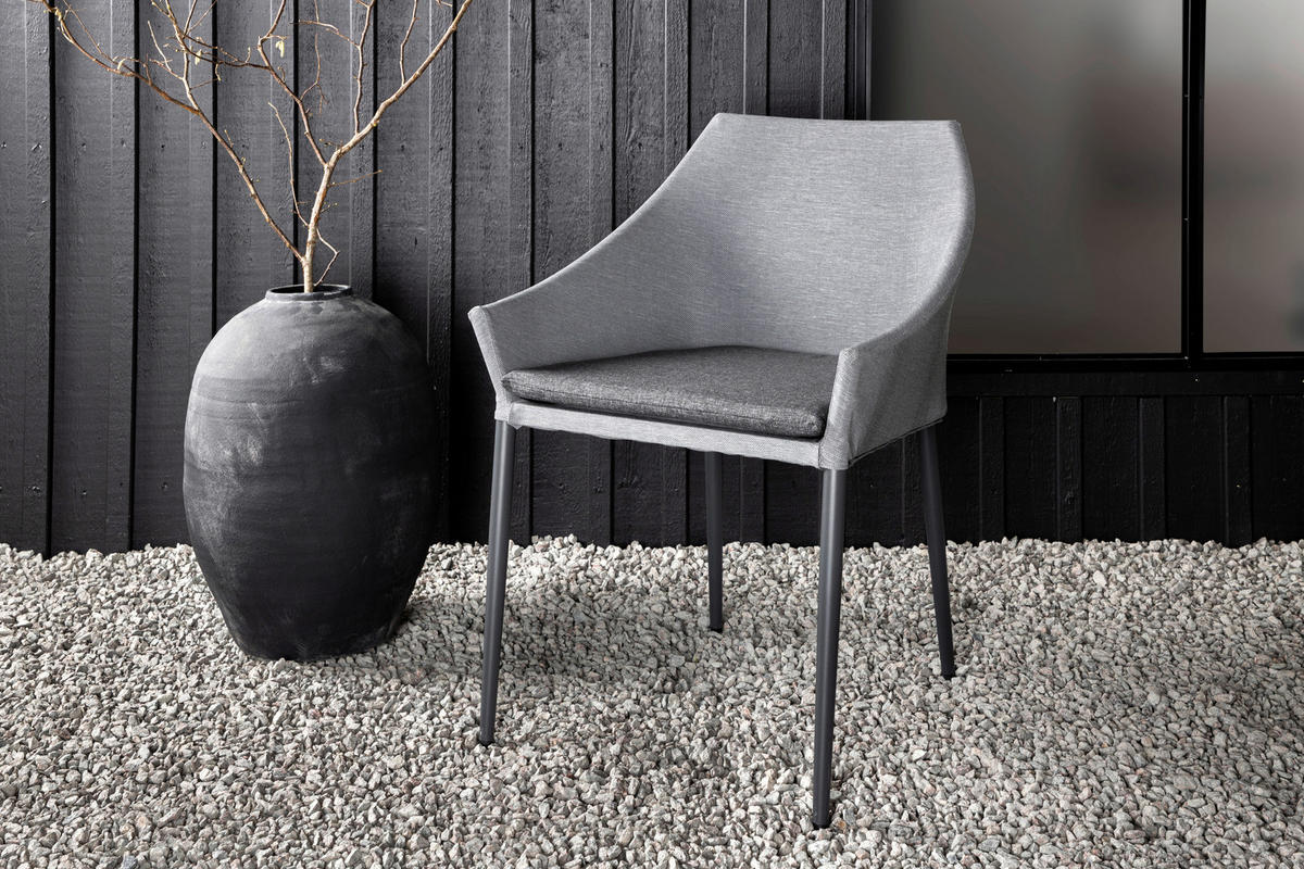 UTESTOLAR SET i metall, textil svart, mörkgrå  - mörkgrå/svart, Klassisk, metall/textil (60/81/62cm) - Gardenson