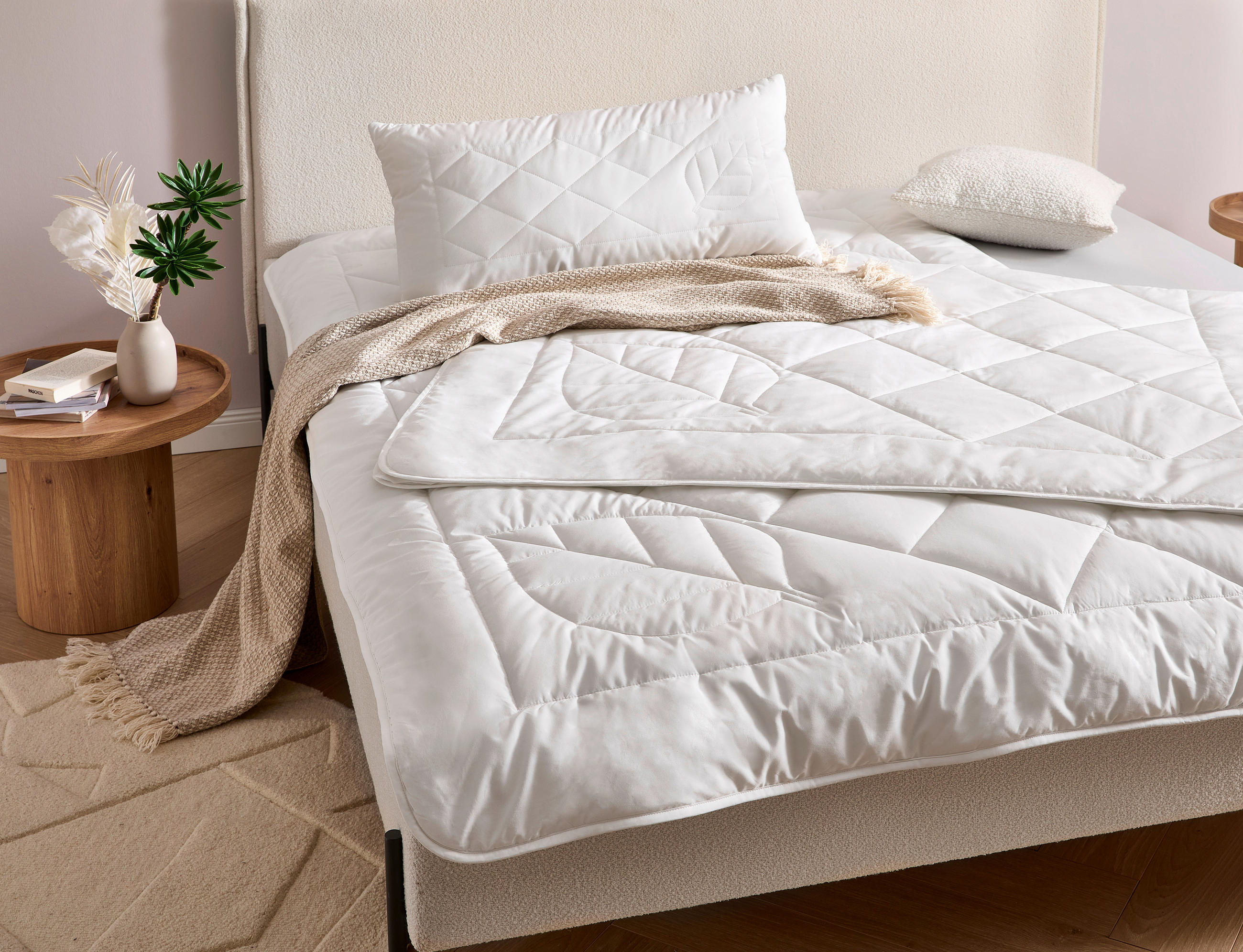 LETNÍ PŘIKRÝVKA, 155/220 cm, polyester, lyocell - bílá, Konvenční, textil (155/220cm) - Sleeptex