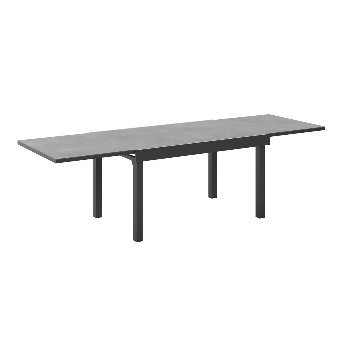 KERTI ASZTAL   - antracit, Modern, műanyag/fém (135/270/75/90cm) - Ambia Garden