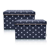 AUFBEWAHRUNGSBOXEN-SET  - Dunkelblau, Basics, Kunststoff (37/25/21cm) - Lifeney