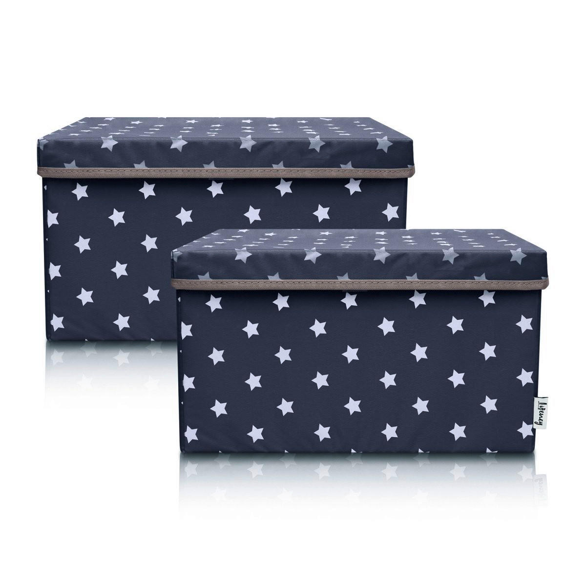 AUFBEWAHRUNGSBOXEN-SET  - Dunkelblau, Basics, Kunststoff (37/25/21cm) - Lifeney