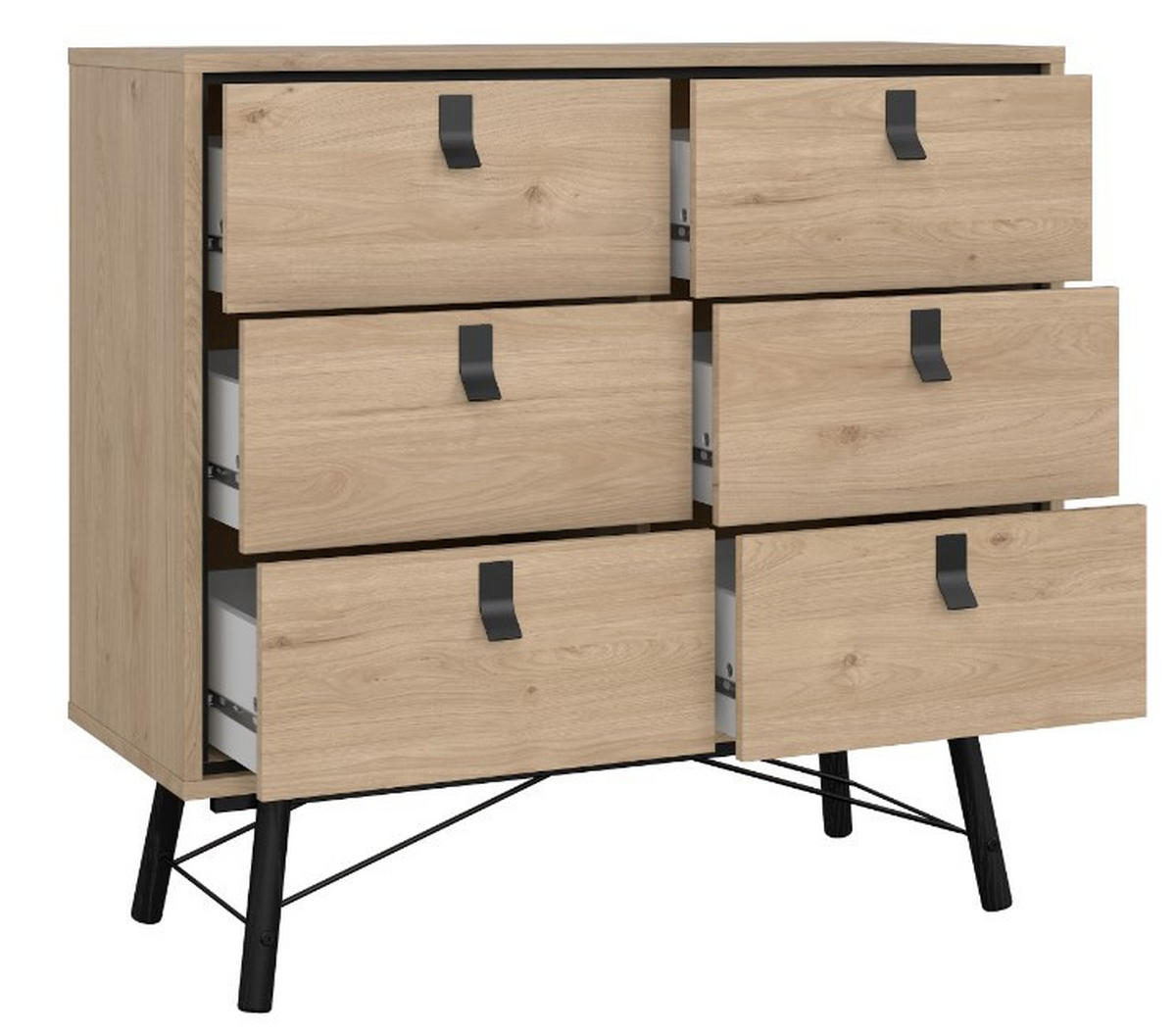 SIDEBOARD 101,8/94,8/40,1 cm  - svart/ekfärgad, Design, metall/trämaterial (101,8/94,8/40,1cm) - Best Price