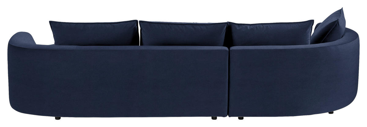 BIGSOFA in Samt Dunkelblau  - Schwarz/Dunkelblau, Design, Kunststoff/Textil (154/82/322cm) - home24
