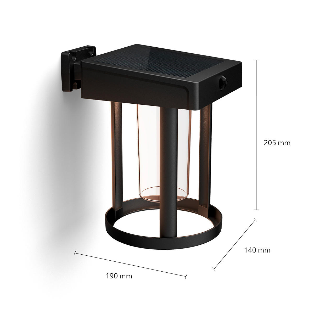 SOLARLEUCHTE 14/20.5/19 cm   - Schwarz, KONVENTIONELL, Kunststoff (14/20.5/19cm) - Philips