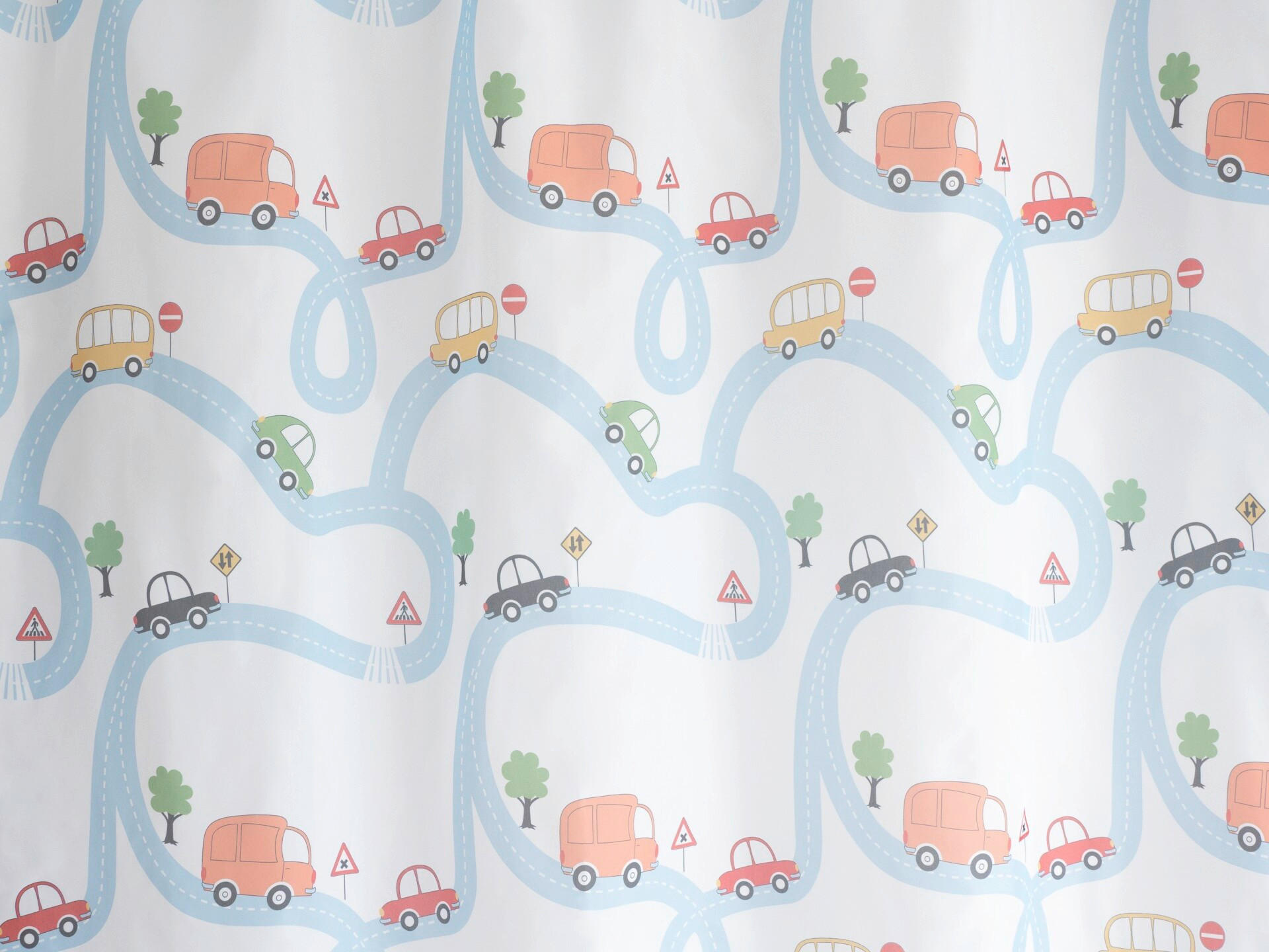 PERDEA TIP PLASĂ  - albastru/alb, Basics, textil (295cm)
