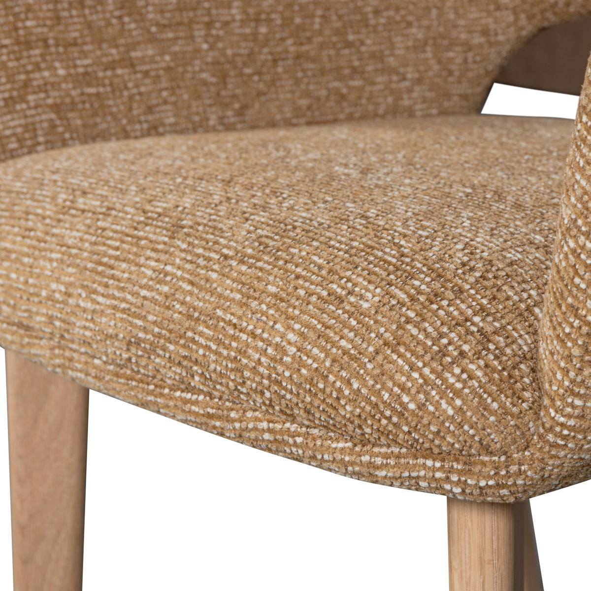 ARMLEHNSTUHL-SET 2 Stück  in Chenille, Webstoff  - Gelb/Naturfarben, MODERN, Holz/Textil (61/86/60cm) - Livetastic