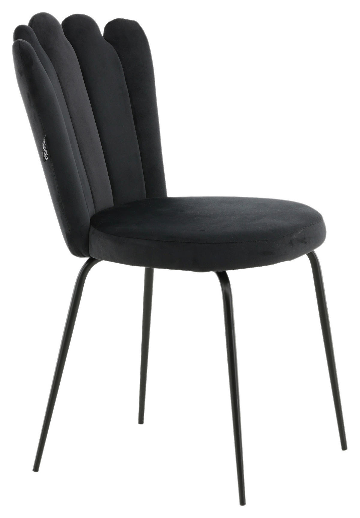 STUHL-SET 2 Stück  in Samt Metall, Textil  - Schwarz, Design, Textil/Metall (44,5/82,5/54cm) - Livetastic