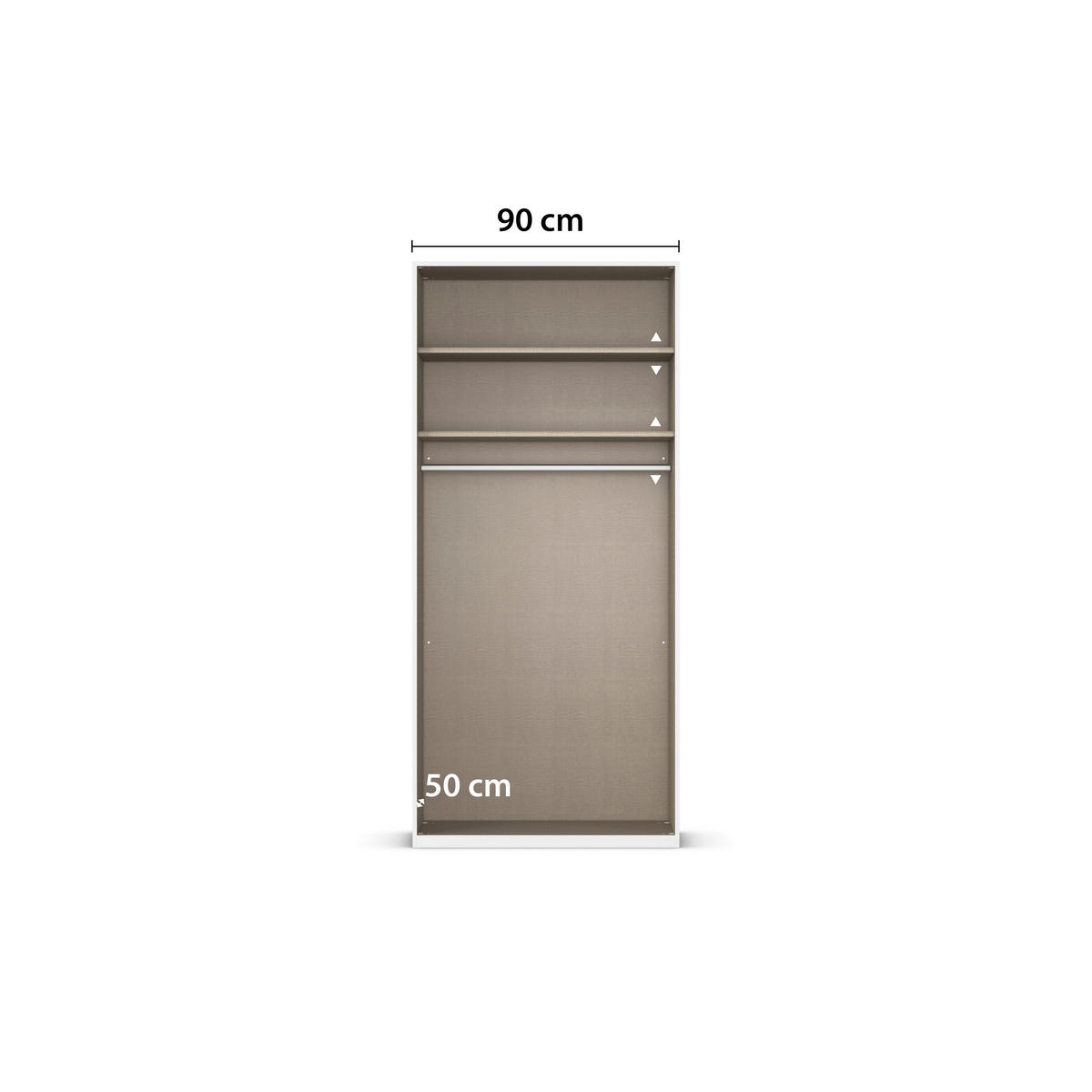 DREHTÜRENSCHRANK 91/229/54 cm 2-türig Eiche Artisan  - Eiche Artisan/Grau, MODERN, Holzwerkstoff/Metall (91/229/54cm) - Rauch Möbel